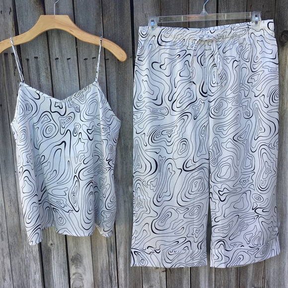 NWT Chalmers Elyse Pajamas Cotton White Black XL